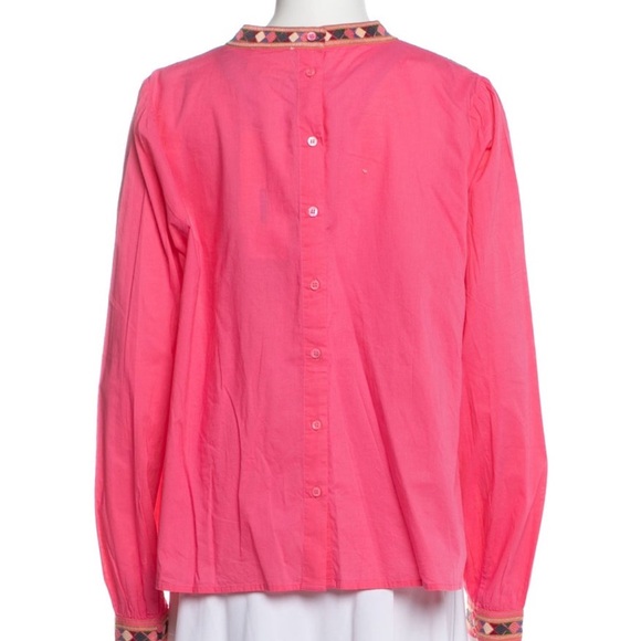 Sézane Pink Crewneck Printed Blouse Women’s US 4, FR 36 - Picture 3 of 3